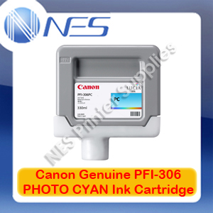 Canon Genuine PFI-306PC PHOTO CYAN Ink Cartridge for IPF8300/IPF8300S/IPF8400/IPF8400S/IPF9400/IPF9400S